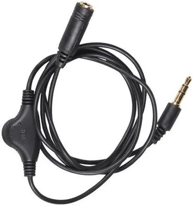 Alt view image 3 of 5 - 1m/3FT Black 3.5mm Male to Female Stereo Earphone Audio Extension Cable Cord Wire Earpiece Extension Cable With Volume Control