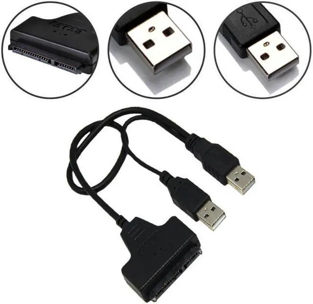 Alt view image 2 of 5 - 7+15/22Pin To USB 2.0 Adapter Cable For 2.5 HDD Laptop Hard Disk Hard Disk Drive  Notebook Usb Adapter