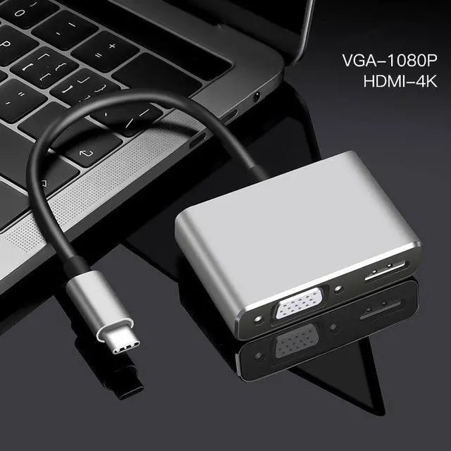 Main image of C  Type c to  4K Adapter VGA 3.0 Audio video Converter for Samsung s9 s10 for Macbook/2018 ipad Pro/XPS 13