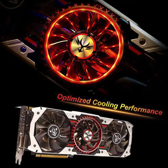 Alt view image 2 of 5 - iGame GTX1080Ti Vulcan AD Video Graphics Card 11GB GDDR5X 352bit SLI VR Ready with DP DVI Port 3 Cooling Fans