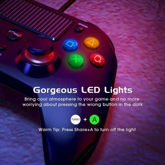 Alt view image 4 of 5 - Wired Gaming Controller for PS4 Game Controller USB Gamepad for PC Computer Laptop Gaming Play Android TV Cellphone
