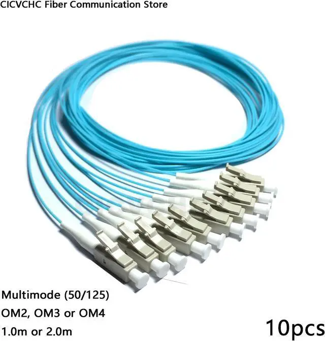 Main image of 10pcs LC/UPC-Multimode(50/125)-OM2, OM3, OM4-0.9mm Cable / Optical Fiber Pigtail