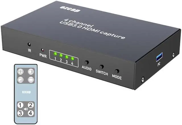Main image of 1080P 60FPS 4 Channels Display Multiviewer Switch USB 3.0  Video Capture Card Recording Live Box EU Plug