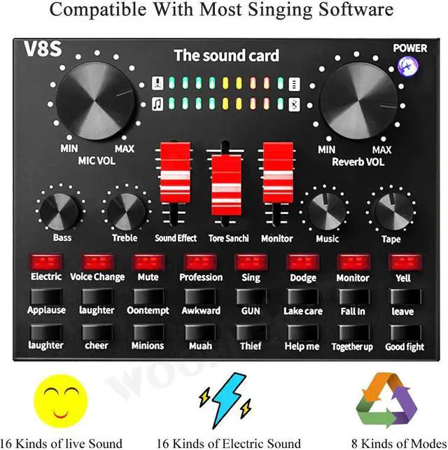 Alt view image 4 of 5 - Microphone BM 800 Mic stand Studio condenser Microphone With Filter V8 Sound Card Vocal Recording KTV Karaoke Microphone