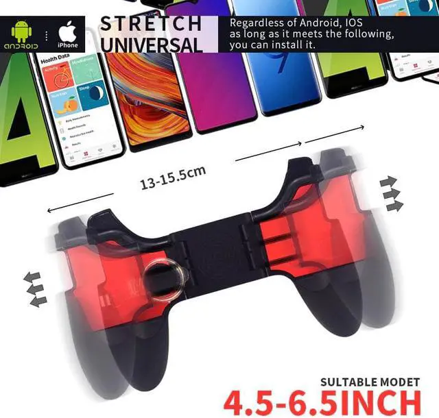 Alt view image 5 of 5 - Game Controller for Pubg Mobile Controller Trigger Shooting Fire Button Phone Joystick For iPhone Android Mobile Phone