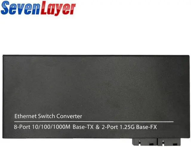 Alt view image 4 of 5 - Optical Media Converter Gigabit Ethernet switch 10/100/1000M 8 RJ45 UTP and 2 SC Port