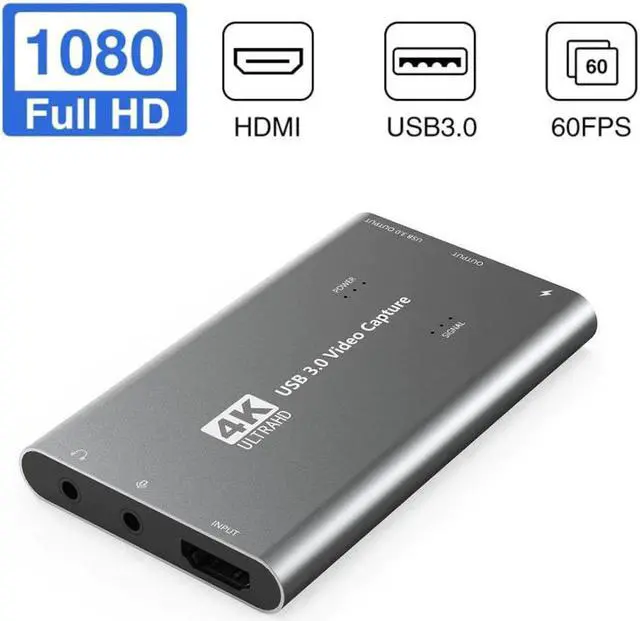 Alt view image 2 of 5 - Streaming Conference Game Computer Plug And Play Grabber Video Capture Card Portable USB 3.0 Hdmi Loop Out 4K 1080P 60Hz
