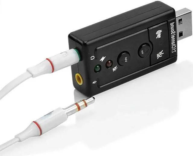 Alt view image 4 of 5 - Channel Sound Adapter  USB to Jack 3.5mm Headphone Audio Adapter External Stereo Card Audio USB Device for Desktop