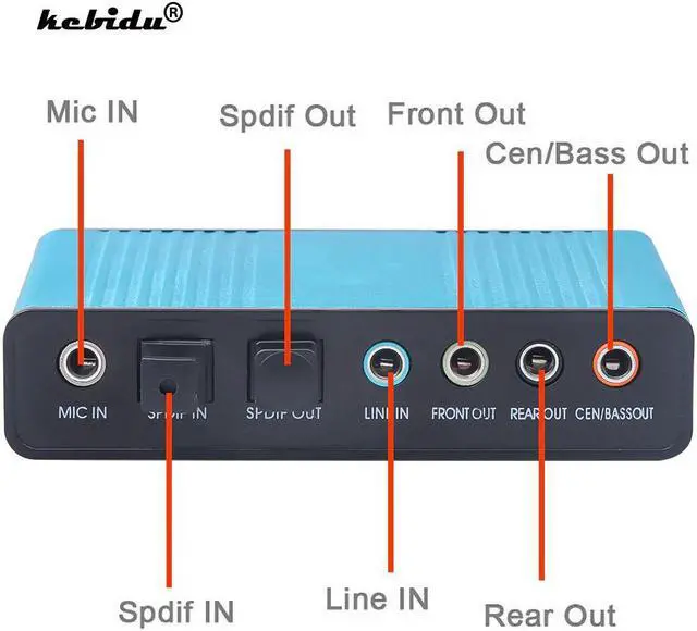 Main image of 2020 Professional USB Sound Card 6 Channel 5.1 Optical External Audio Card Converter CM6206 Chipset for Desktop Tablet