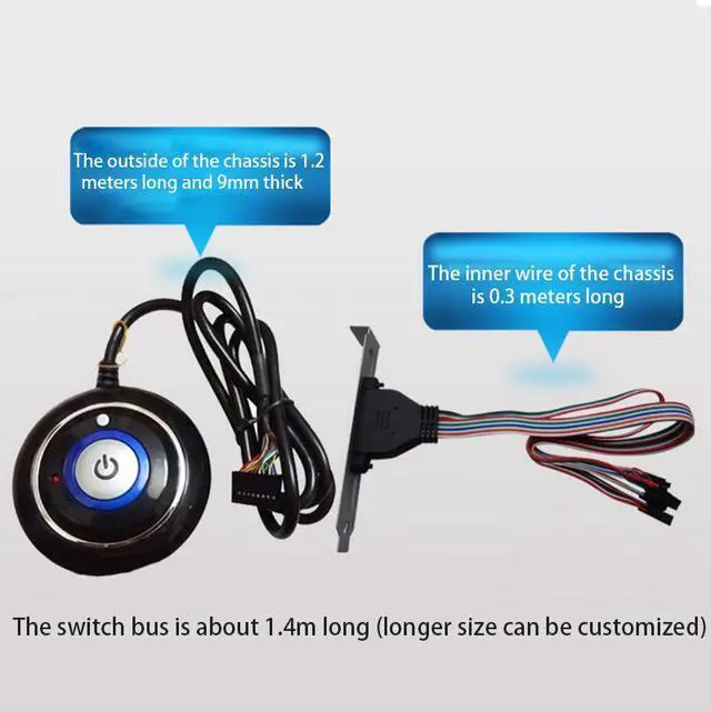 Alt view image 3 of 5 - Power Switch For Desktop Computer On/Off Reset Hdd Push Round Big Button Switch Dual USB Port Button Switch Smart Switchs