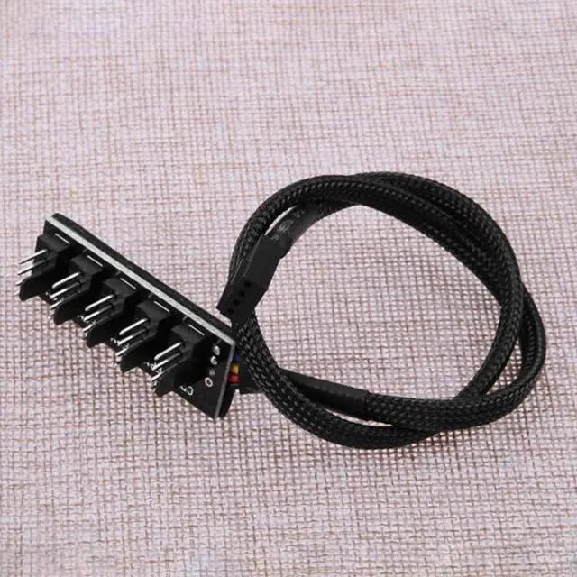 Alt view image 5 of 5 - 1 To 5 4-Pin TX4 PWM CPU Cooling Fan/Case Splitter Adapter Braided Power Cable Hub Splitter Adapter 39.5cm Z07 Drop Ship
