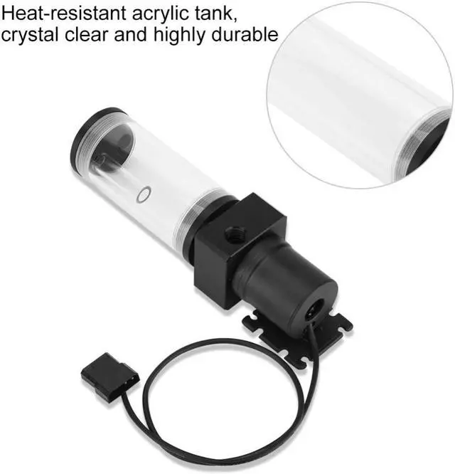Alt view image 3 of 5 - Water Cooling Acrylic Computer DIY Water Cooling Tank Cylinder Reservoir 19W Pump G1/4 for S600 refrigeracion liquida pc