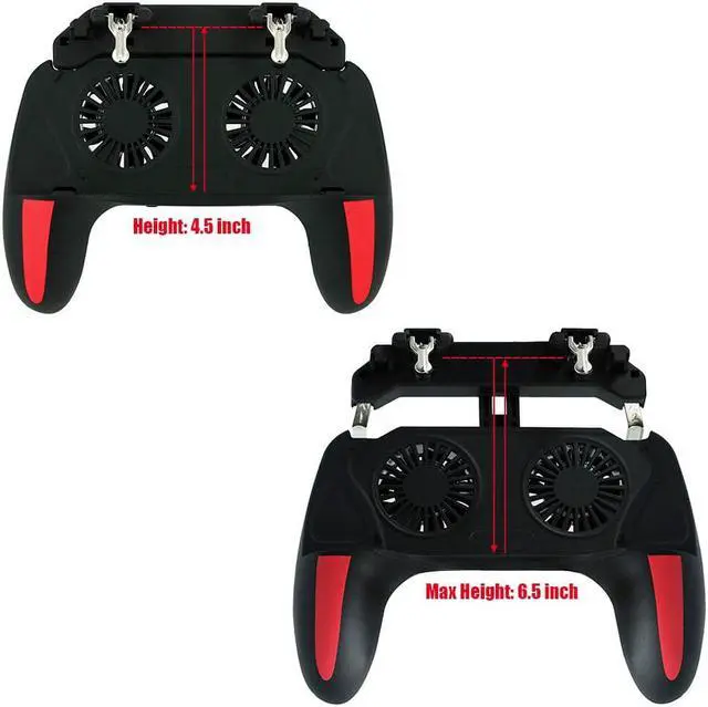 Alt view image 4 of 5 - For PUBG Controller Double Cool Fan 2500/5000mAh Power Bank Game Controller Joystick Android IOS Mobile Phone