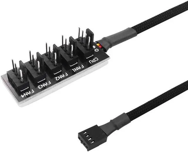 Main image of 40cm 1 to 5 4-Pin PWM Fan CPU HUB Splitter Computer PC Case Cooler Power Adapter Host Case PC Cooler Cooling Fan Power Cable