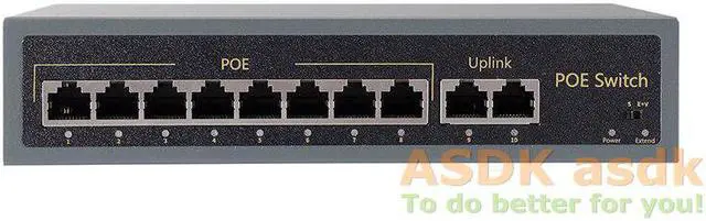 Alt view image 2 of 4 - 8+2 8-Port 10/100M IEEE802.3af POE Switch 120W 48V Switch Power over Ethernet for IP Camera System Network Switch