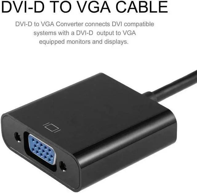 Alt view image 2 of 5 - Full HD 1080P DVI-D to VGA Active Adapter Converter Cable 24+1 Pin Male to 15pin Female Monitor Cable for PC Display Card