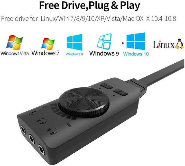 Alt view image 5 of 5 - Usb Interface Virtual 7.1 Channel Usb adapter Sound Card Adapter 3.5mm mic and Free Drive one key 7.1 CH EMC C