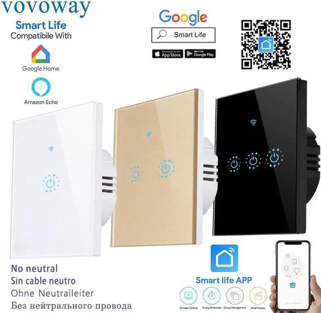 Alt view image 2 of 5 - Smart touch switch WIFI network connection mobile phone APP remote control single line control EU standard light switch