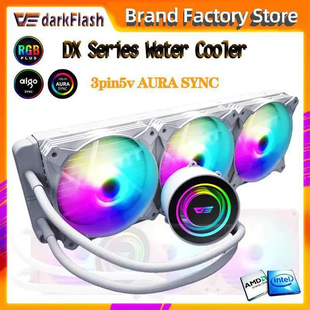 Alt view image 2 of 5 - DX Water Cooling CPU Cooler ARGB computer case fan aura sync liquid Heatsink Radiator LGA 2066/1155/2011/AM3+/AM4 AMD
