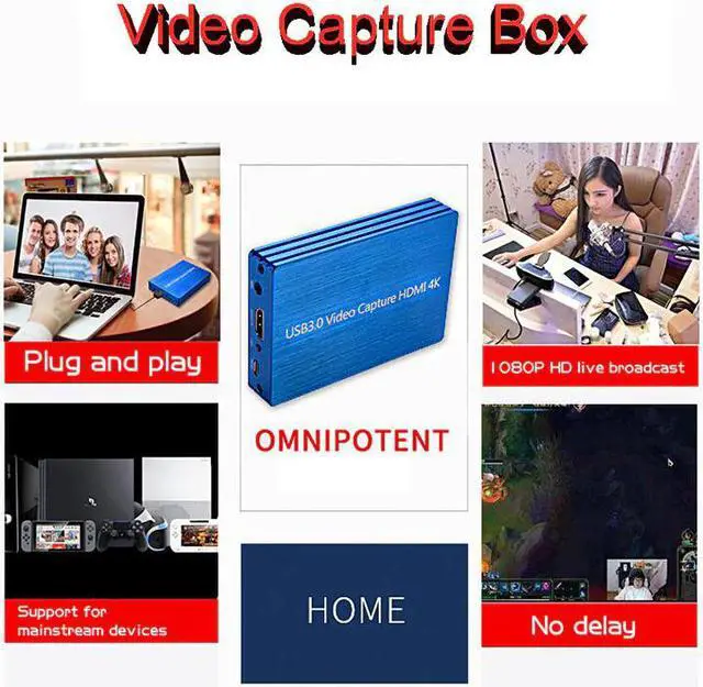Alt view image 4 of 5 - 4K 60Hz HD USB3.0  Video Capture 1080P  to USB Video Capture Card for Game Streaming Live Broadcast