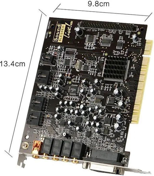 Alt view image 2 of 5 - 5.1K Song Card SB0060 Gold-Plated Version Sound Card,Desktop Computer PCI Built-in 5.1K Song Sound Card