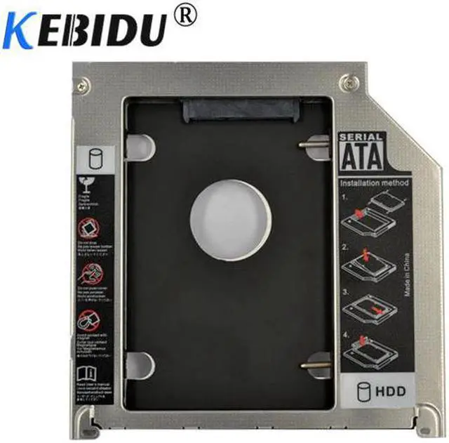 Alt view image 2 of 5 - SATA 2nd HDD SSD 2.5" Hard Drive Caddy Adapter 9.5mm For MacBook Pro Unibody A1278 A1286 A1297 CD ROM Optical Bay