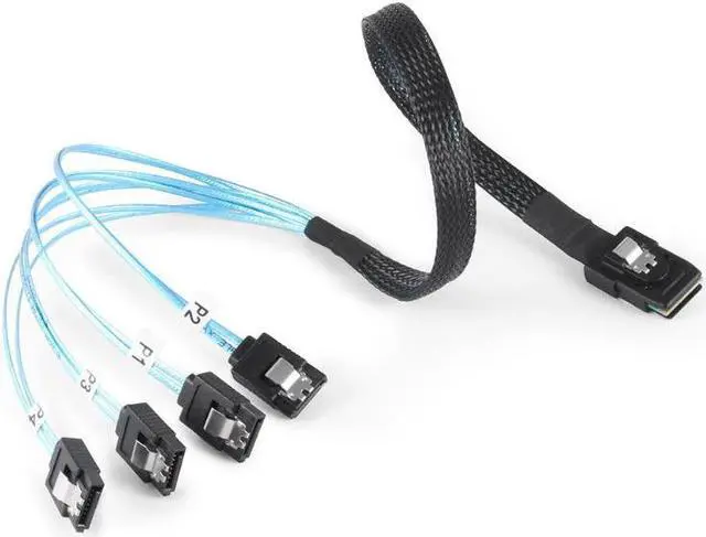 Alt view image 4 of 5 - 50/70cm SAS SATA cable Mini-SAS SFF-8087 to 4 SATA Cable Mini SAS 4i SFF8087 36P To 4 SATA 7P Cable 12Gbps Hard Drive Data cable