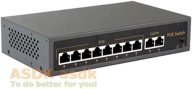 Alt view image 4 of 4 - 8+2 8-Port 10/100M IEEE802.3af POE Switch 120W 48V Switch Power over Ethernet for IP Camera System Network Switch