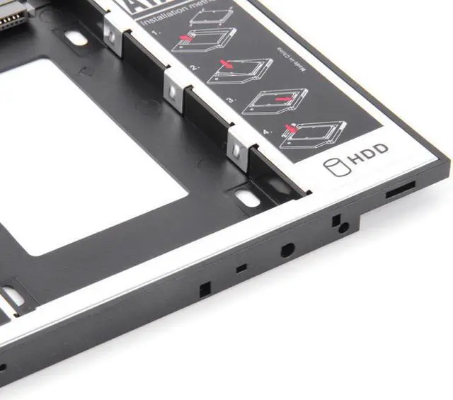 Alt view image 5 of 5 - 1PC Universal Aluminum 2nd HDD Caddy 9.5mm SATA SATAII 3.0 For 2.5 "SSD Hard Disk Box Case Driver DVD CD-ROM Optibay Adapter