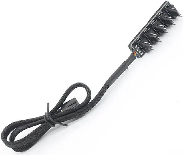 Alt view image 4 of 5 - 40cm 1 to 5 4-Pin PWM Fan CPU HUB Splitter Computer PC Case Cooler Power Adapter Host Case PC Cooler Cooling Fan Power Cable