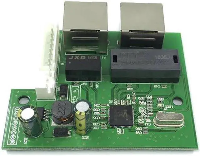 Alt view image 5 of 5 - factory direct mini fast 10 / 100mbps 3-port Ethernet network lan hub switch board 3 rj45 5V 12V 2 rj45 1 * 8pin head port