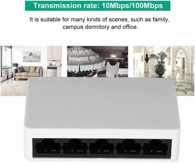 Alt view image 4 of 5 - Switch Switcher Rj45 Lan Splitter Hub 5-port Fast Ethernet 10/100mbps Network Switch /