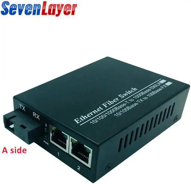 Alt view image 2 of 5 - Converter 1 SC 2 RJ45 UTP 10/100/1000M Fast Ethernet Switch Converter 20KM Ethernet Fiber Optical Single Mode fiber Port