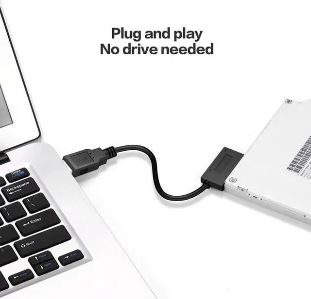 Alt view image 2 of 5 - USB3.0  to Mini Sata II 7+6 13Pin Adapter Converter Cable  for Laptop CD/DVD ROM Slimline Drive