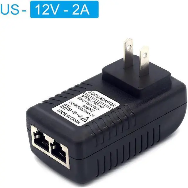 Alt view image 5 of 5 - adapter Power RJ45 splitter ethernet 10 100M Network Switch Cable injector DC48V 12V 0.5A 2A cctv camera tester
