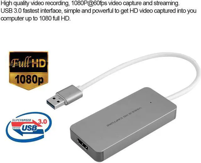 Alt view image 5 of 5 - USB 3.0 HD Capture Card Device Video Game Recorder 1080P Live Sreaming Converter Plug and Play for XBOX One PS3 PS4 WII U