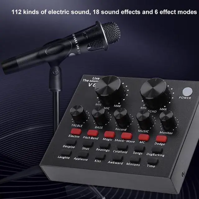 Alt view image 3 of 5 - V8 Audio External USB Sound Card 112 kinds of electric sound+18 kinds of sound effects+6 kinds of effect modes Sound Card