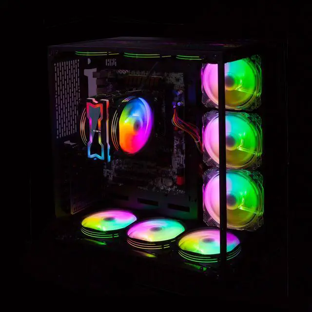 Alt view image 3 of 5 - Max Series 120mm Cooling Fan 3pcs Set Adjustable RGB Lighting 4pin PWM + 3pin RGB Support Aura/RGB FUSION
