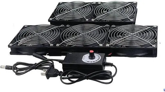 Alt view image 4 of 5 - 120mm 3000RPM Fan cooling With controller 12cm 12V 220V Btc Machine Chassis Workstation Cabinet Radiator Server fan