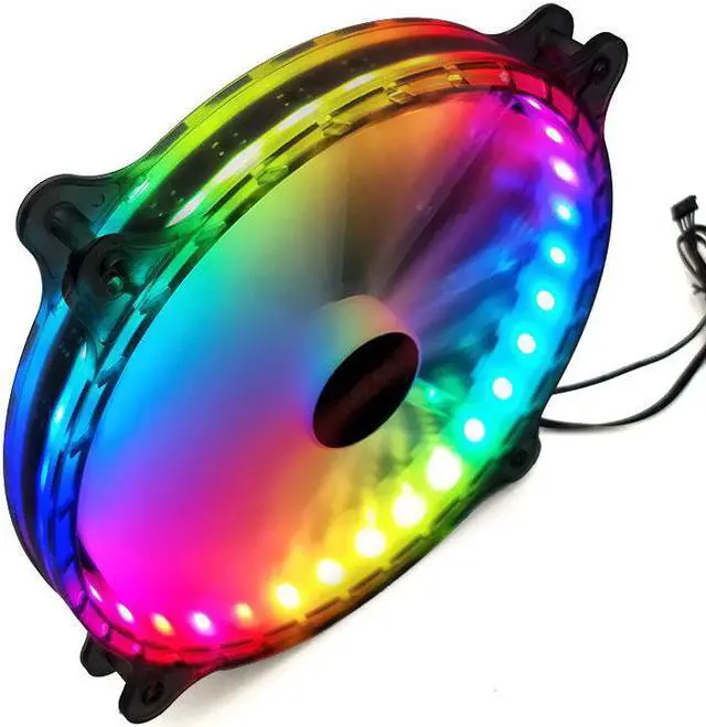 Alt view image 3 of 5 - Airflow 200mm PC Case fan quiet cooling for computer 6PIN Mute PWM RGB Led Case Fans cooler adjustable fan Radiator