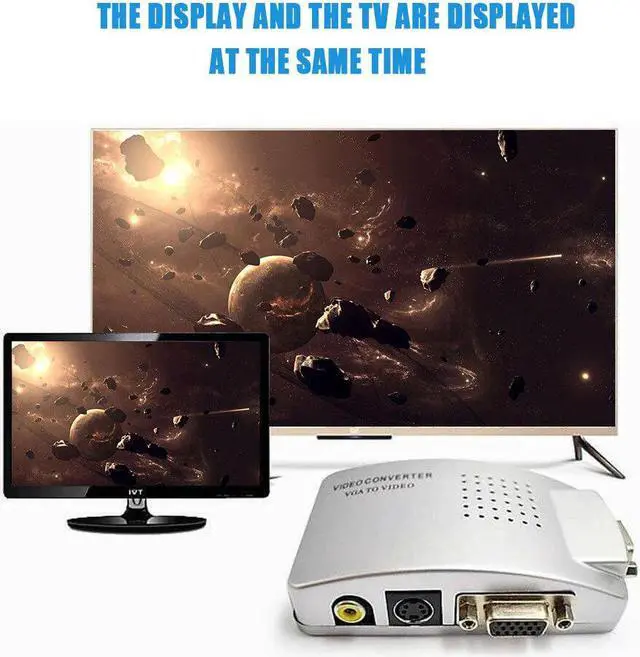 Alt view image 2 of 5 - to RCA Switch Box, PC to TV AV Monitor Composite S Video Converter Adapter