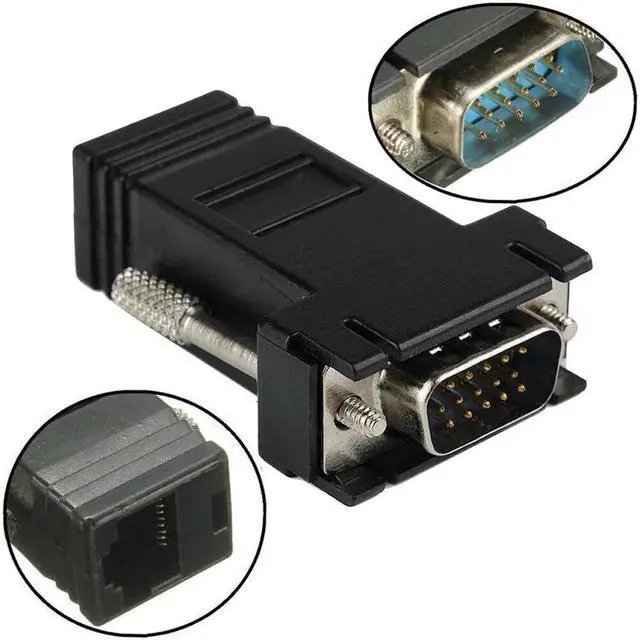 Alt view image 2 of 5 - 10 Pcs RJ45 to VGA Extender Male to LAN CAT5 CAT6 RJ45 Network Ethernet Cable Female Adapter Computer Extra Switch Adapter