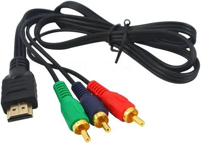 Main image of 1Pc Universal 1080p HDMI Male to 3RCA Cable Audio Video Converter Component HDTV AV Cord Adapter Cable Chromatic Aberration Line