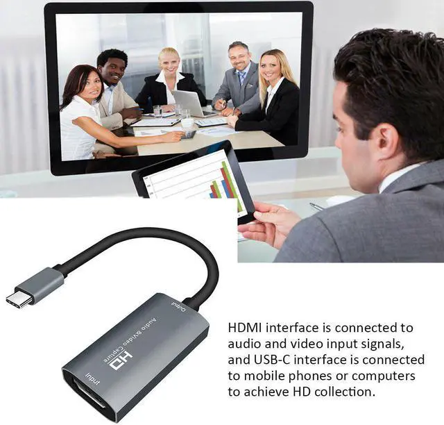 Alt view image 4 of 5 - 1080P Video Capture Card Teaching Live Streaming MI To TYPE C Plug And Play Broadcasting Game Aluminum Alloy Portable