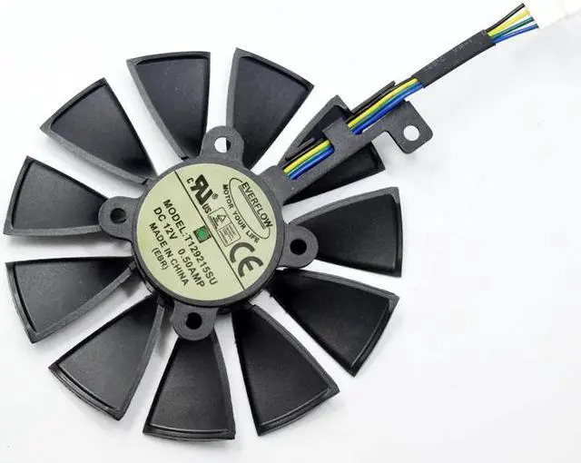 Alt view image 3 of 5 - For  Strix GTX 1060 OC 1070 1080 GTX 1080Ti RX 480 T129215SU 87MM Graphics Card Cooler Fan