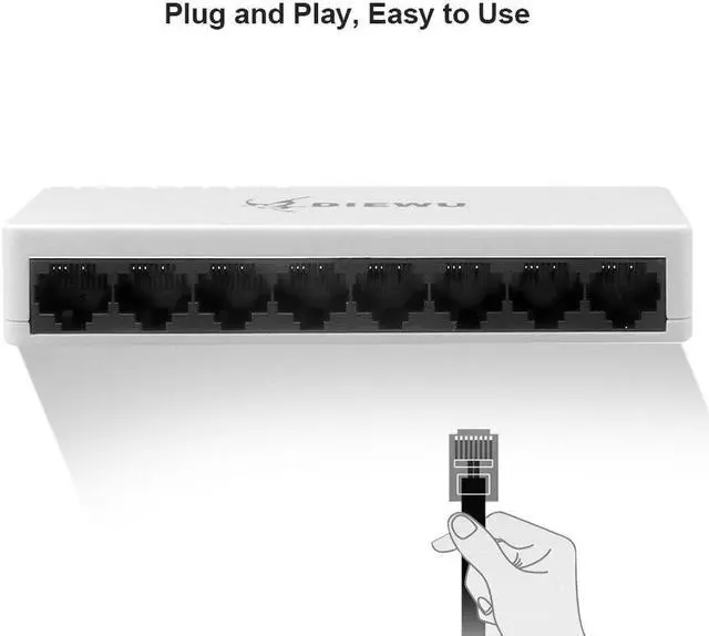 Alt view image 3 of 5 - High Performance Mini 8 ports Network Switch 10/100Mbps Fast LAN Ethernet Network Switch Adapter + Power Supply