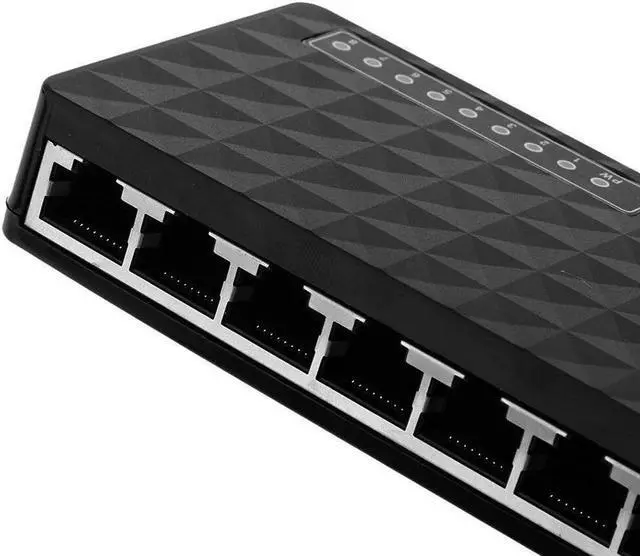 Alt view image 5 of 5 - 10/100 Mbps 8 Port Fast Ethernet LAN Desktop RJ45 Network Switch Hub Adapter High Performance