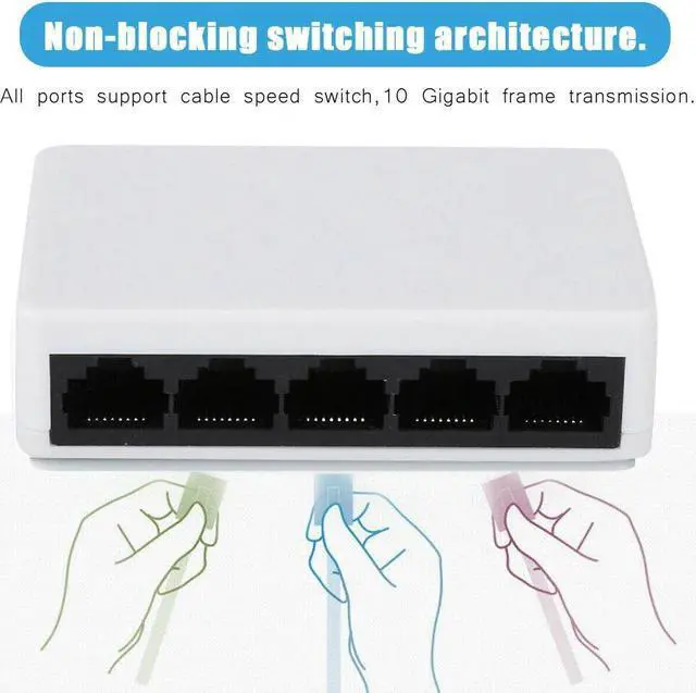 Alt view image 2 of 5 - 10/100Mbps 5 Ports Network Switch Hub Fast Ethernet Network Switch Hub Splitter Adapter USB Adapter Splitter Hub US/EU Plug