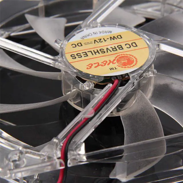 Alt view image 5 of 5 - Price Red Quad 4-LED Light Neon Clear 120mm PC Computer Case Cooling Fan Mod