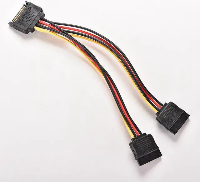 Alt view image 2 of 3 - 2016 Hot Sale Splitter Power Cable 19cm 5 Pin SATA Male to 2 SATA Splitter Female